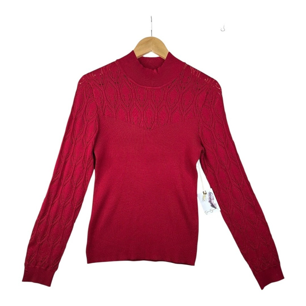 New Jessica Simpson Long Sleeve Sweater size Medium Red